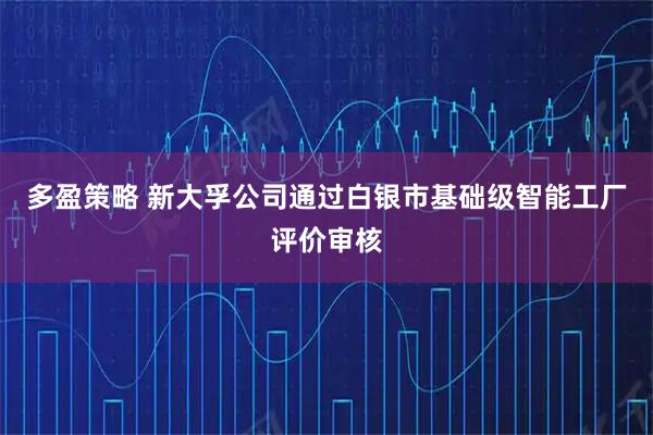 多盈策略 新大孚公司通过白银市基础级智能工厂评价审核