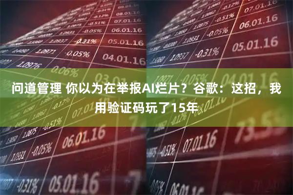 问道管理 你以为在举报AI烂片？谷歌：这招，我用验证码玩了15年