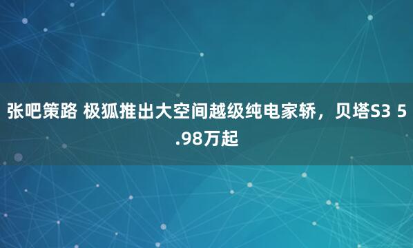 张吧策路 极狐推出大空间越级纯电家轿，贝塔S3 5.98万起